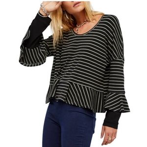 NWT Free People Round About Striped Knit Top